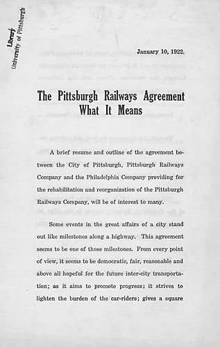 Pittsburgh Railways agreement