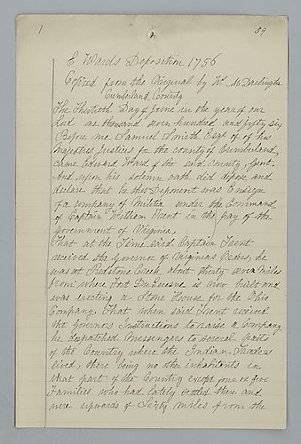 Ensign Ward's Deposition (1756)