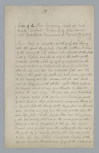 Notes on the Ohio Company