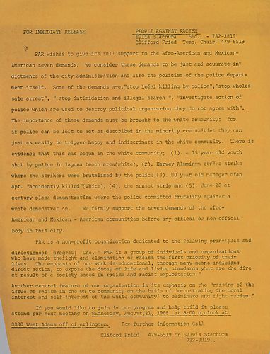 "People Against Racism" Newsletter