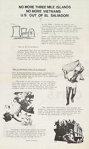 "No More Three Mile Islands U.S. Out of El Salvador" Flyer