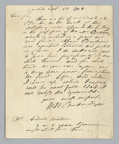 H. H. Brackenridge to Andrew Watson