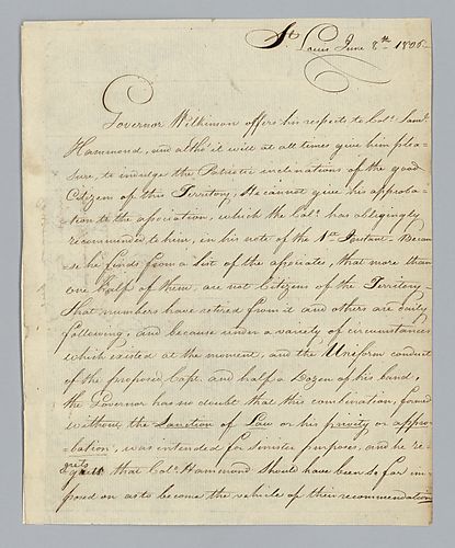 James Wilkinson to Samuel Hammond