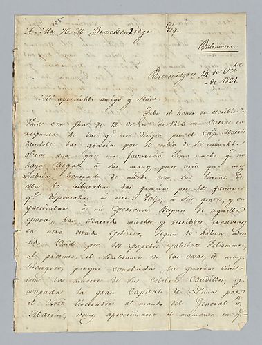 G. W. Alvares to H. M. Brackenridge (LB # 105)