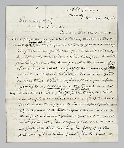 George P. Smith to William M. Darlington