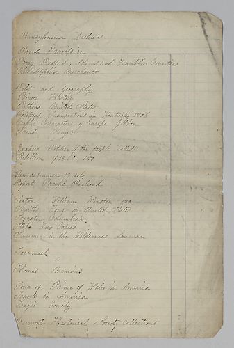 List of Books in William M. Darlington's Library at Guyasuta