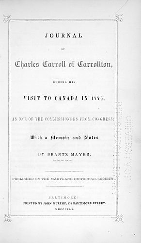 Journal of Charles Carroll of Carrollton