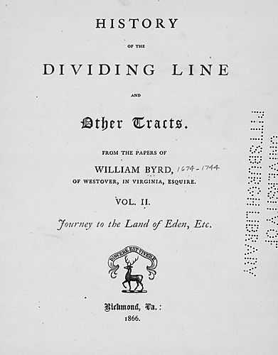 History of the dividing line, and other tracts