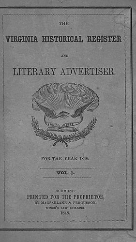 Virginia historical register, and literary advertiser