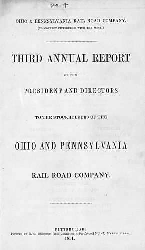 Annual report of the president and directors to the stockholders of the Ohio and Pennsylvania Rail-road Company