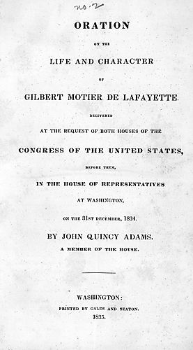 Oration on the life and character of Gilbert Motier de Lafayette