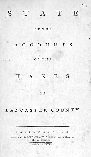 State of the accounts of the taxes in Lancaster County
