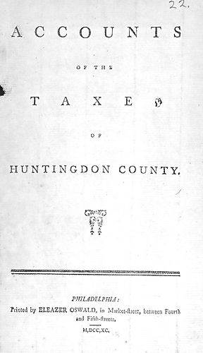 Accounts of the taxes of Huntingdon County