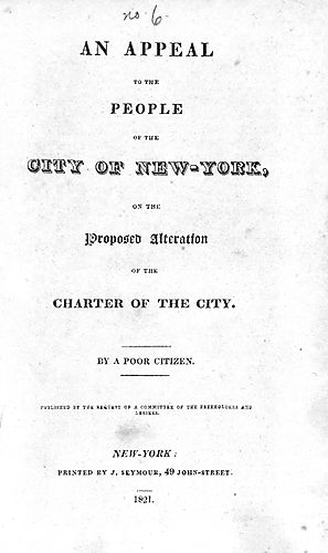 appeal to the people of the city of New York, on the proposed alteration of the Charter of the City
