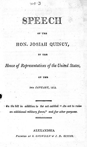 Speech of the Hon. Josiah Quincy