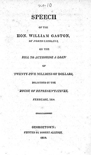 Speech of Hon. William Gaston of North Carolina