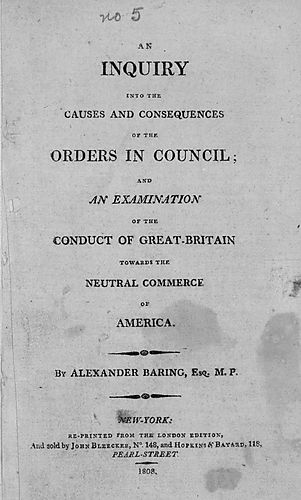 inquiry into the causes and consequences of the Orders in council