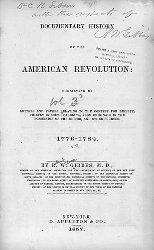 Documentary history of the American revolution