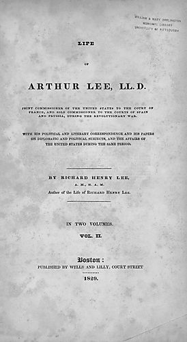 Life of Arthur Lee, LL. D