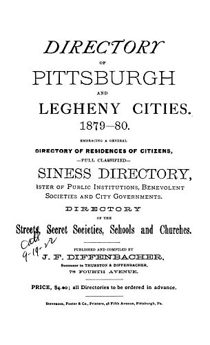 Directory of Pittsburgh and Allegheny cities