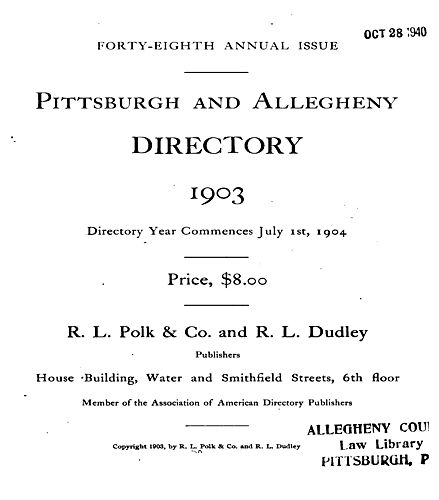 Pittsburgh and Allegheny directory