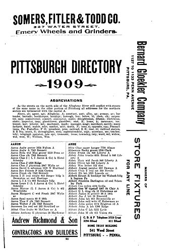 Pittsburgh directory