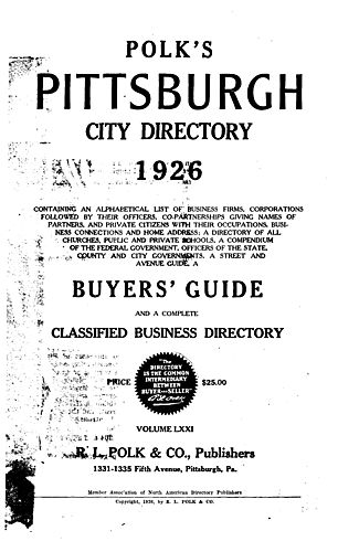 Polk's Pittsburgh city directory