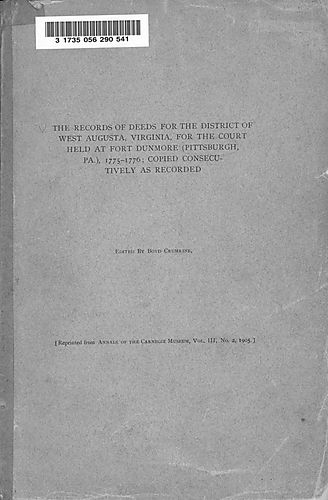 records of deeds for the district of West Augusta, Virginia