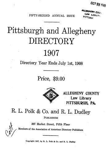 Pittsburgh and Allegheny directory