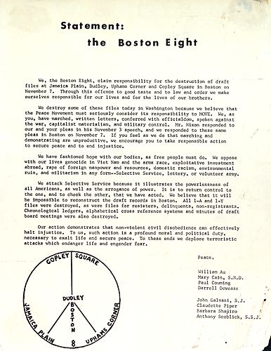 "Statement: the Boston Eight" Newsletter