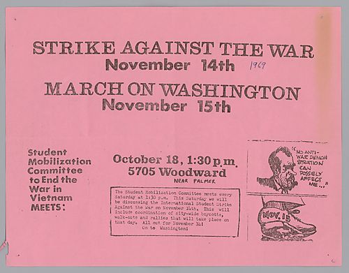 "Strike Against the War November 14th, March on Washington November 15th" Flyer