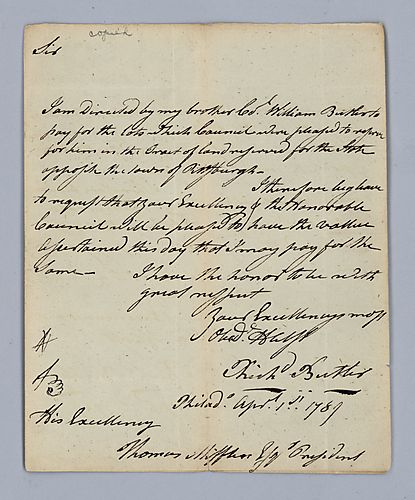 Richard Butler to Thomas Mifflin