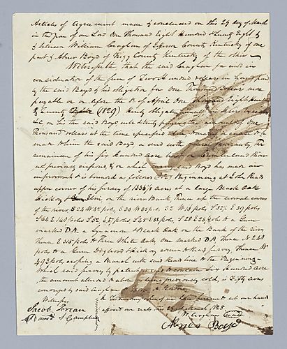 Abner Boyd, Articles of agreement