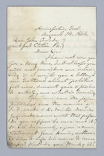 Lord William Blair to John Covode