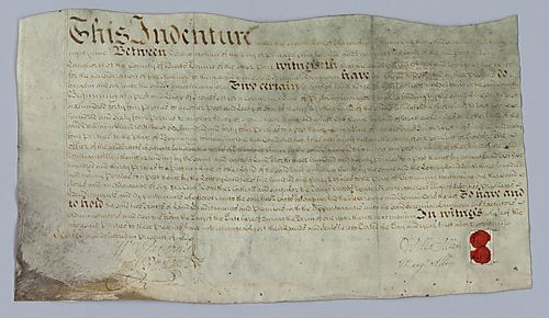 William and Margaret Allen, Indenture to Jeremiah Langhorn