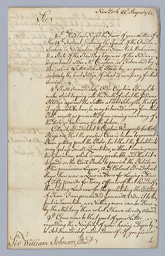 Jeffery Amherst, 1st Baron Amherst to Sir William Johnson