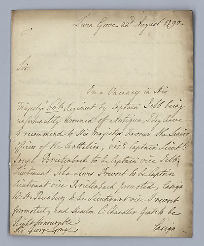 Jeffery Amherst, 1st Baron Amherst to Sir George Yonge