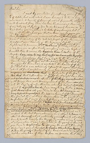 Benjamin Chew to Honored Sir