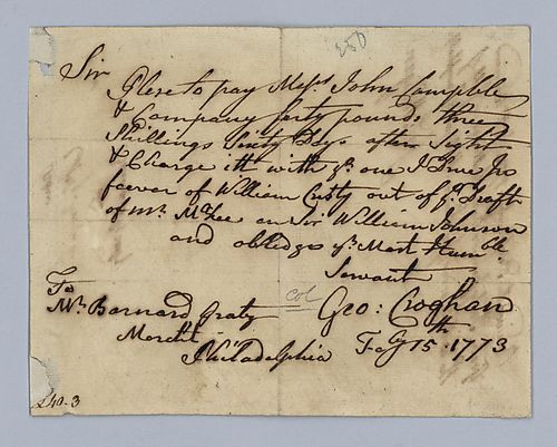 George Croghan to Barnard Gratz