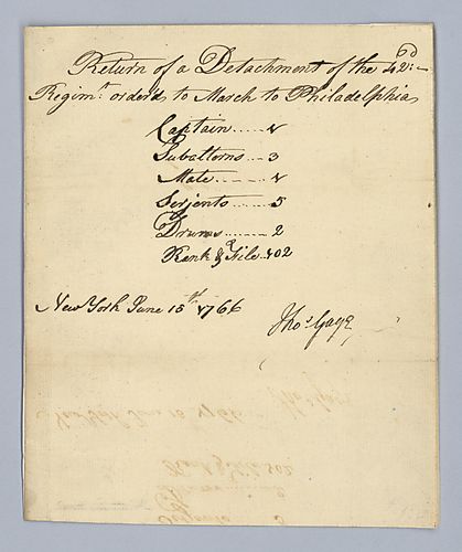 Thomas Gage, Return of a detachment of the 42nd Regiment