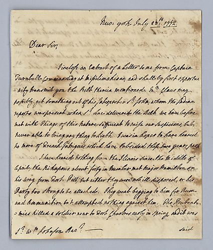 Thomas Gage to Sir William Johnson