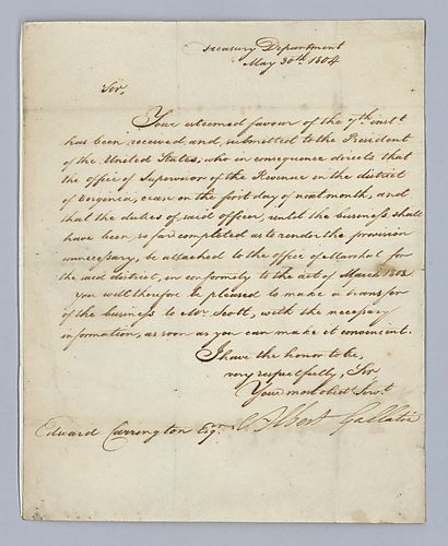 Albert Gallatin to Edward Carrington