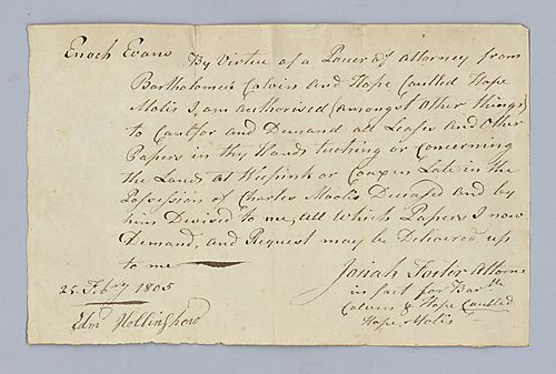 Josiah Foster to Enoch Evans