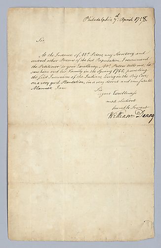William Denny to James Abercrombie, Letter with petition by John Martin