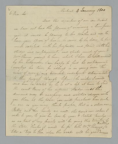 Alexander Henry to John V. Henry