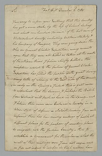 William Irvine to The President of the State of Penna. [William Moore]with typed transcript