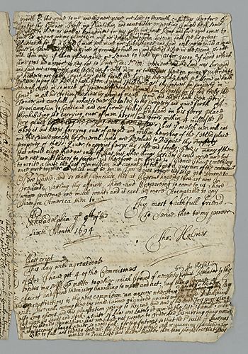 Thomas Holme to William Penn [duplicate]