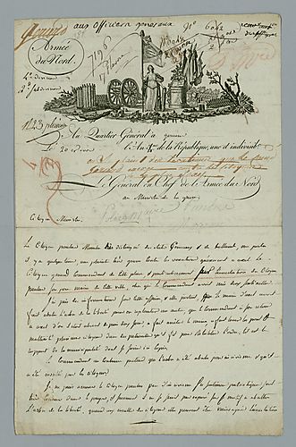 Jean Victor Marie Moreau to the minister of war [in French]