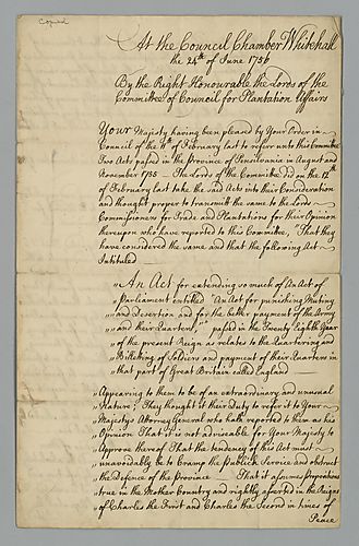 The Lords of the Committee, Report for repealing two acts passed in Pennsylvania in August and November 1755 and Objections to Supply Act [duplicates]