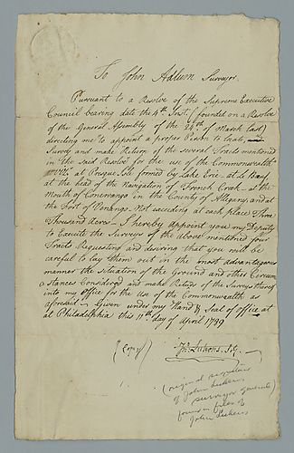 John Lukens, Surveyal contract [duplicate with Lukens' signature]